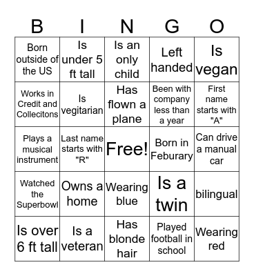 Radiance 2020 Bingo Card