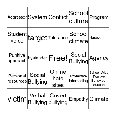 Being an up stander  Bingo Card