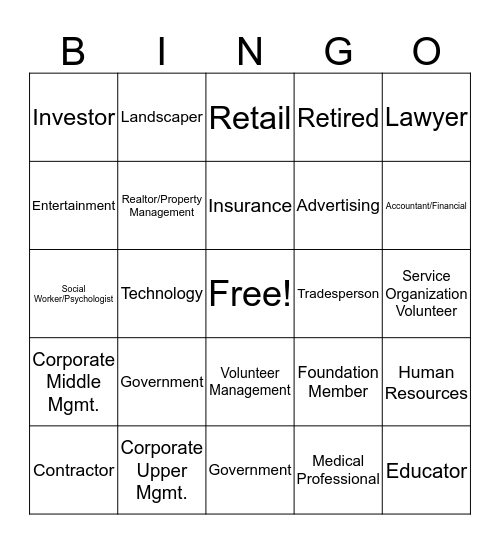 ALCA Board Bingo Card