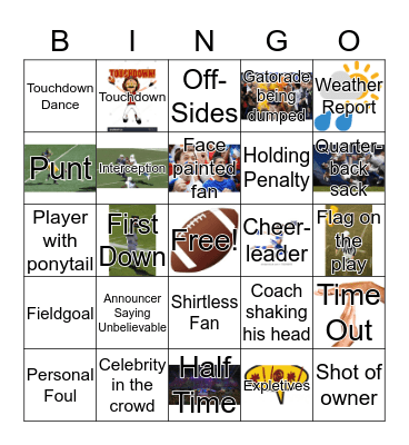 SUPERBOWL 2020 Bingo Card