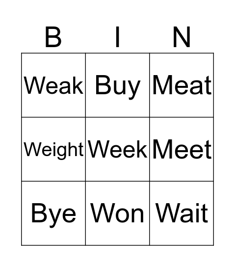 P2/1 Bingo :)   :) Bingo Card