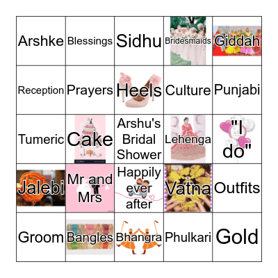 BalleBalleArshke Bridal Bingo Card