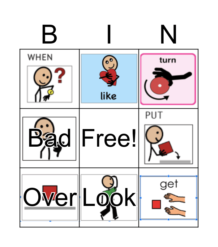Core words Bingo Card