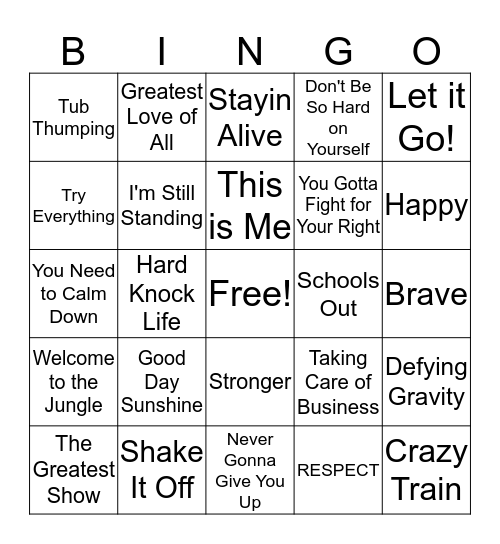 Let's Mix Things Up Bingo Card