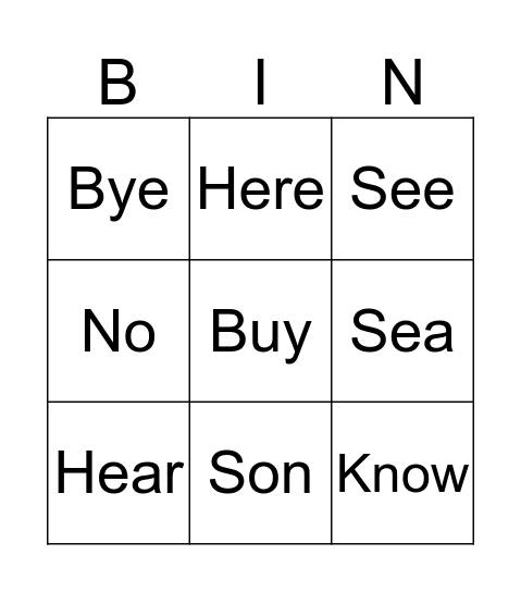 P1 Bingo :) Bingo Card