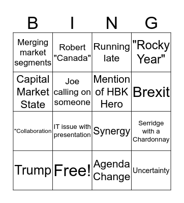 sales meeting 4x4 Bingo Card