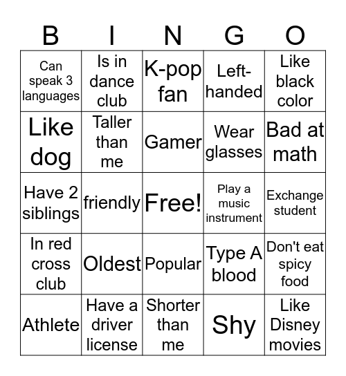 Identity Bingo! Bingo Card