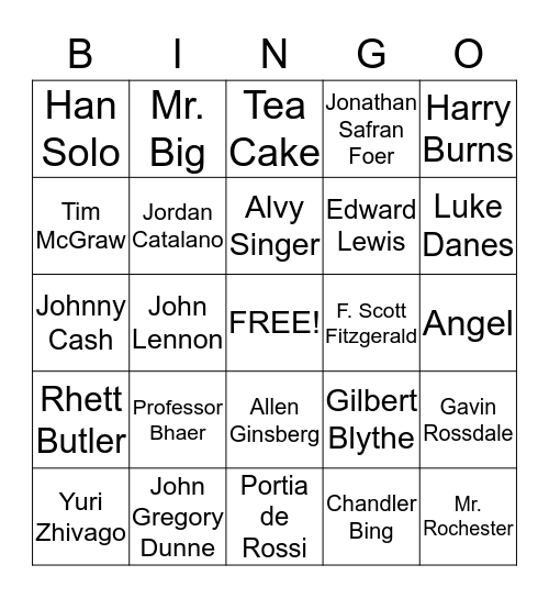 L-O-V-E Bingo Card
