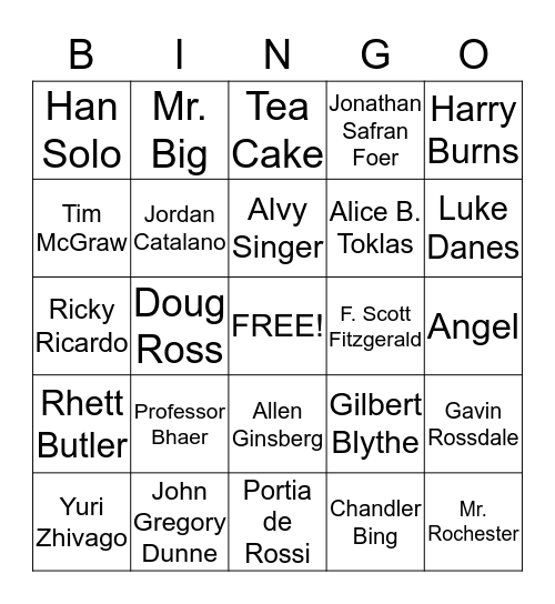 L-O-V-E Bingo Card
