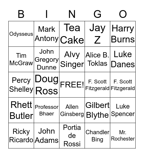 L-O-V-E Bingo Card