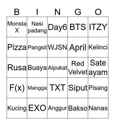 PG01RYUJIN Bingo Card