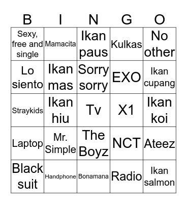 Hangy❣ Bingo Card