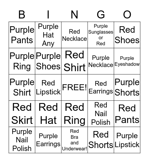 Red Hat "Do You Have It On?" Bingo Card