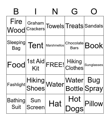 Ms. Kohn's Road Trip Bingo! Bingo Card