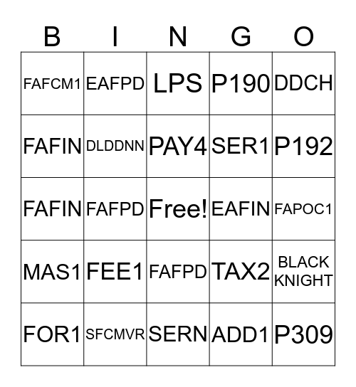 CONTRACT MANAGEMENT FUN Bingo Card