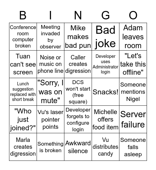 Demo Bingo Card