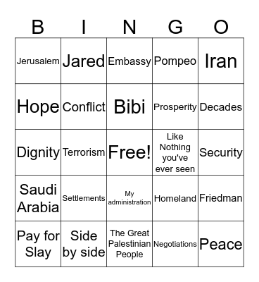 Deal of the Century Bingo Card