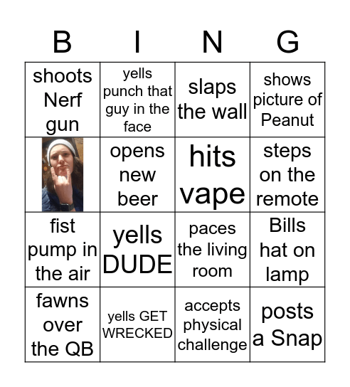 Kelsey Football Bingo! Bingo Card