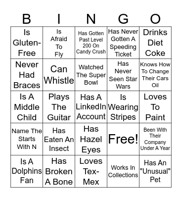 Radiance 2020 Bingo Card