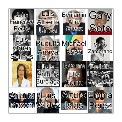 Mexican American Authors  Bingo Card