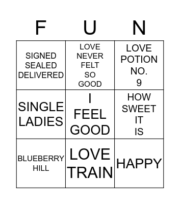 4 corners love Bingo Card