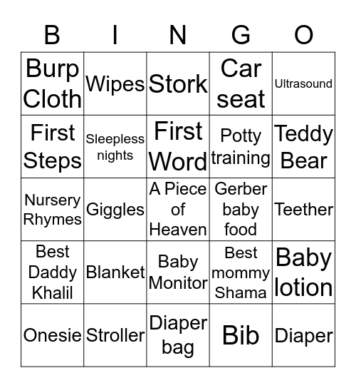 Shama's Chand Ka Tukra Bingo Card