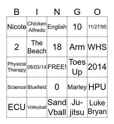 How Well DO You Know Jordan? Bingo Card
