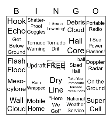 Severe Weather Bingo Card