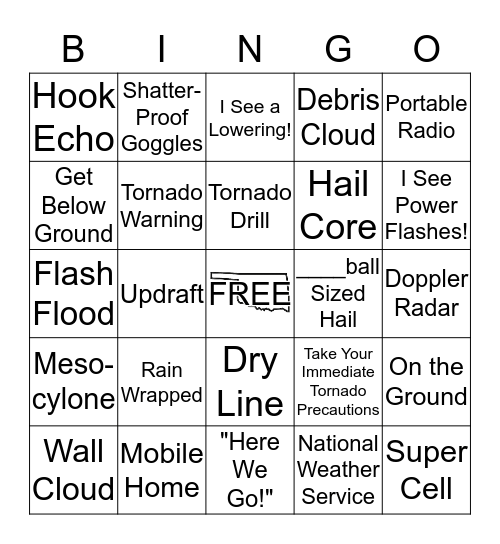 Severe Weather Bingo Card