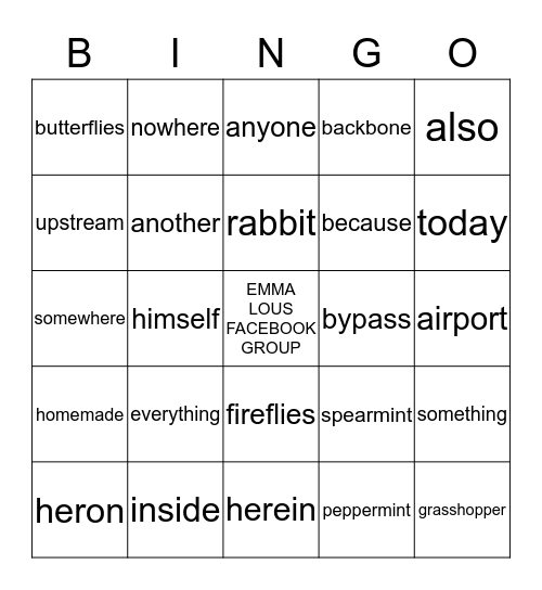 IANS FRIDAY NIGHT BINGO Card