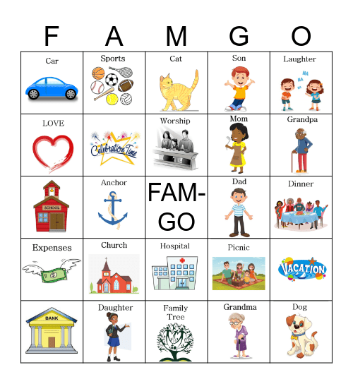 Family Bingo Card