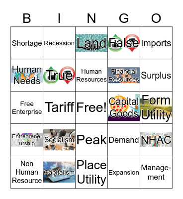 Economic Concepts Bingo Card