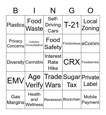 Industry Disruption Bingo Card