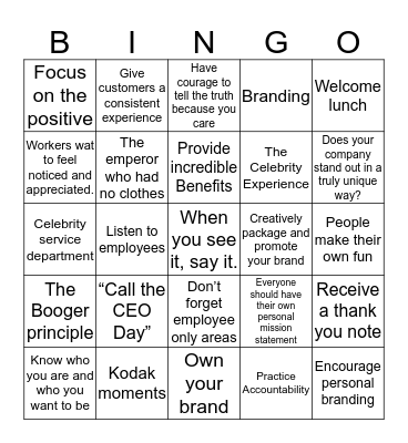 San Martin Meeting Bingo Card