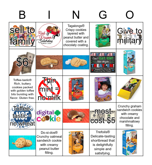 Girl scout cookie bingo 2020 Bingo Card