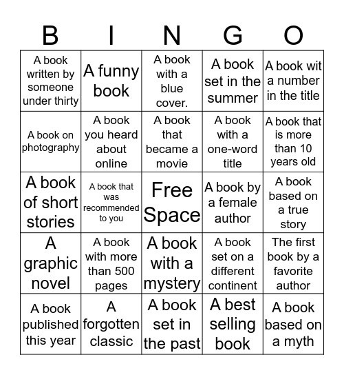 BOOK BINGO Card