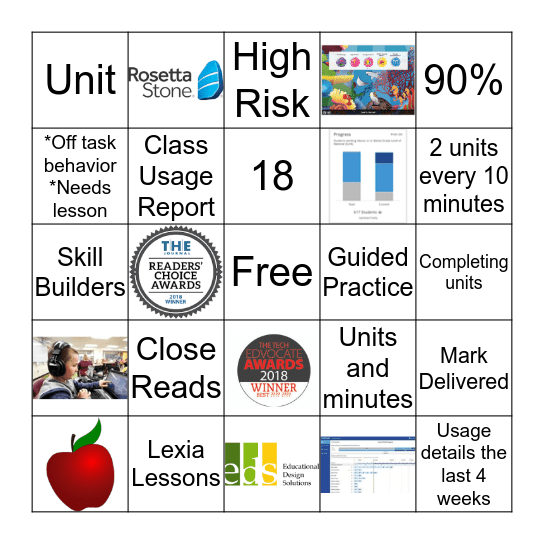 Lexia Core5 Bingo Card