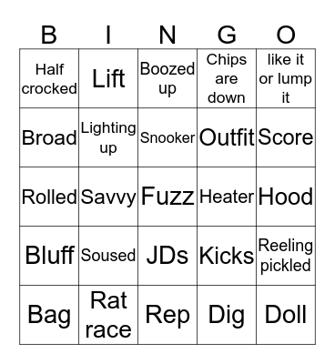 The Outsiders  Bingo Card