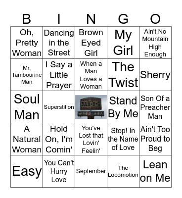 60's/Motown Bingo Card