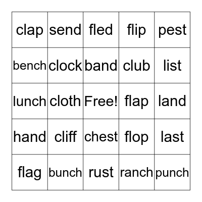 Blends Bingo Card