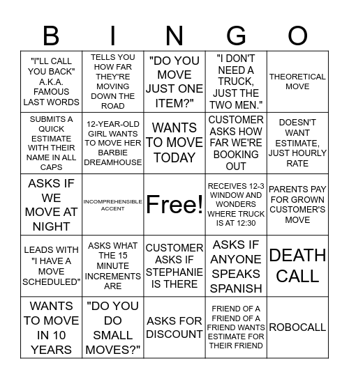 CSR BINGO Card