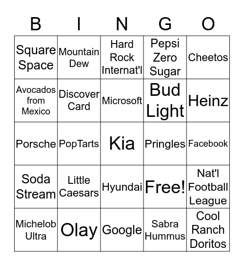 NAME:                                                                    Bingo Card