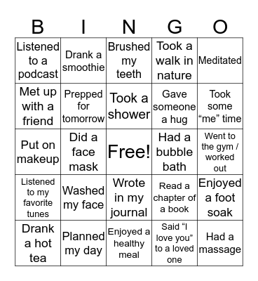 Arbonne Bingo Card