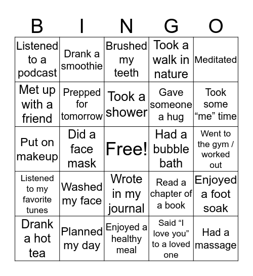 Arbonne Bingo Card