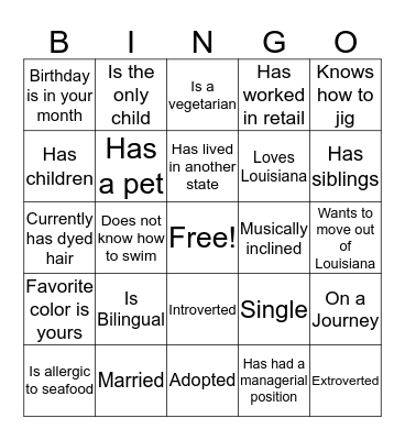 FIND SOMEONE WHO Bingo Card