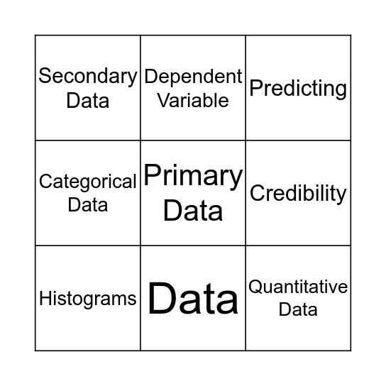 Scientific Terms Bingo Card
