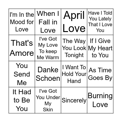 LOVE Bingo Card