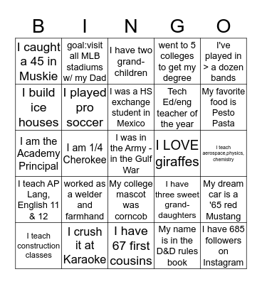 Engineering and Manufacturing Academy Bingo Card