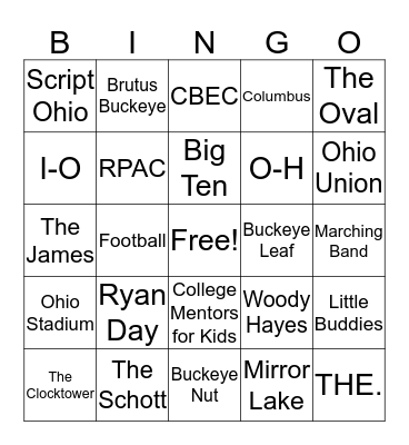 A Day in the Life of a Buckeye Bingo Card