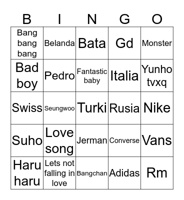Bismillahirrahmanirrahim Bingo Card